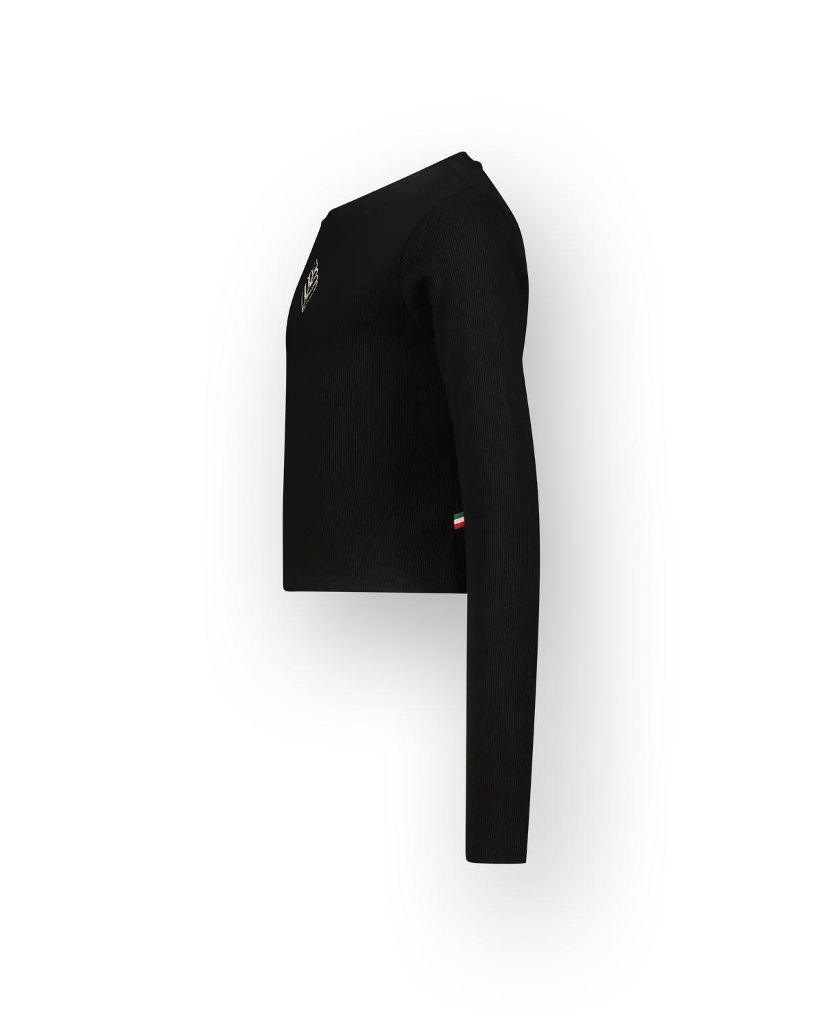 Mädchen Top G-basic-crop rib longsleeve | Schwarz