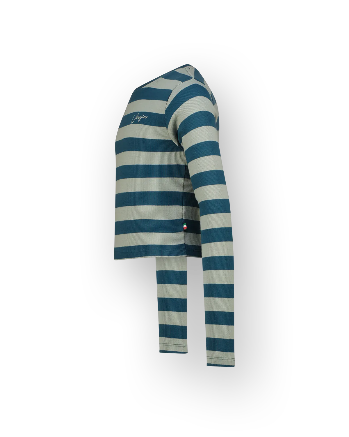 Mädchen Top G-basic-crop rib stripe | Grün