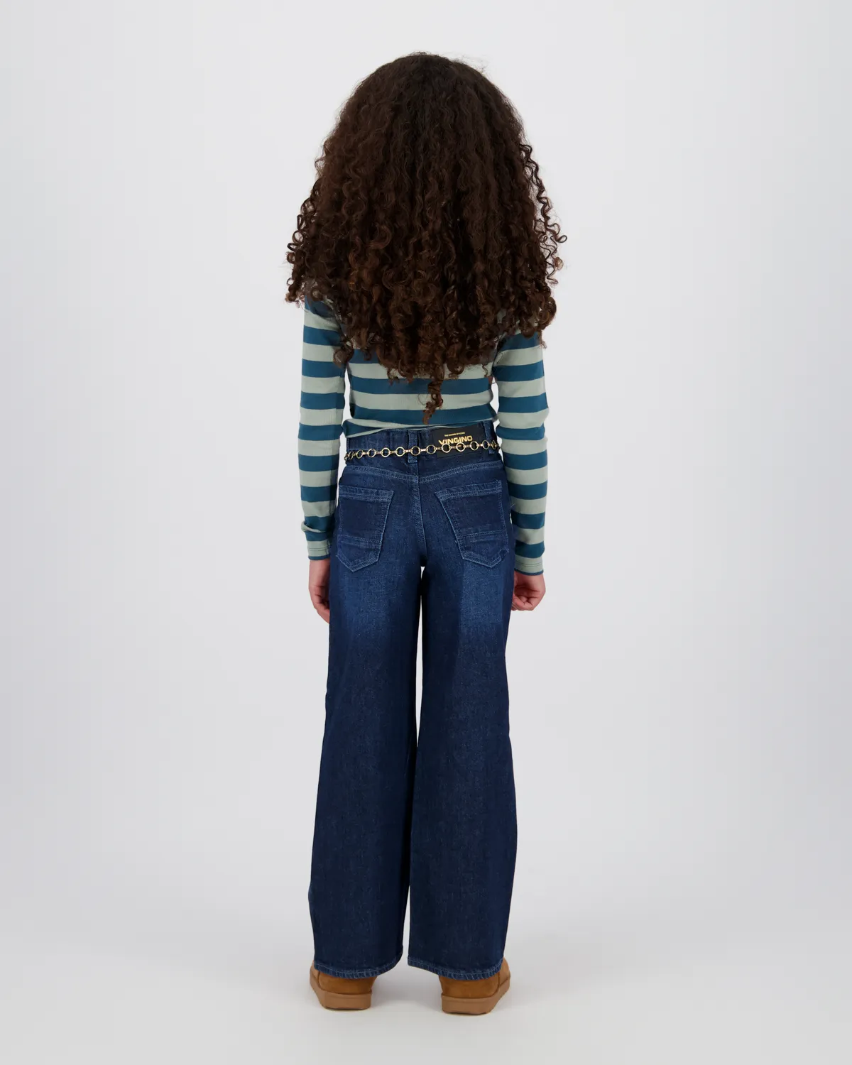 Mädchen Top G-basic-crop rib stripe | Grün