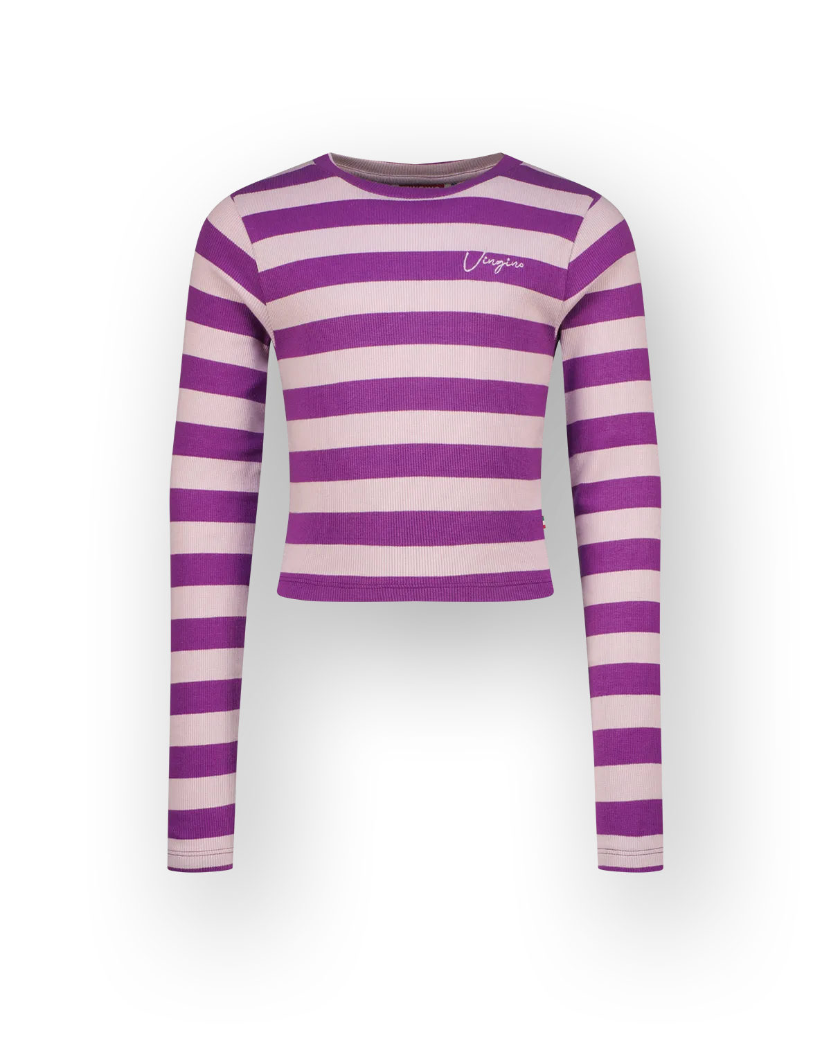Mädchen Top G-basic-crop rib stripe | Lila