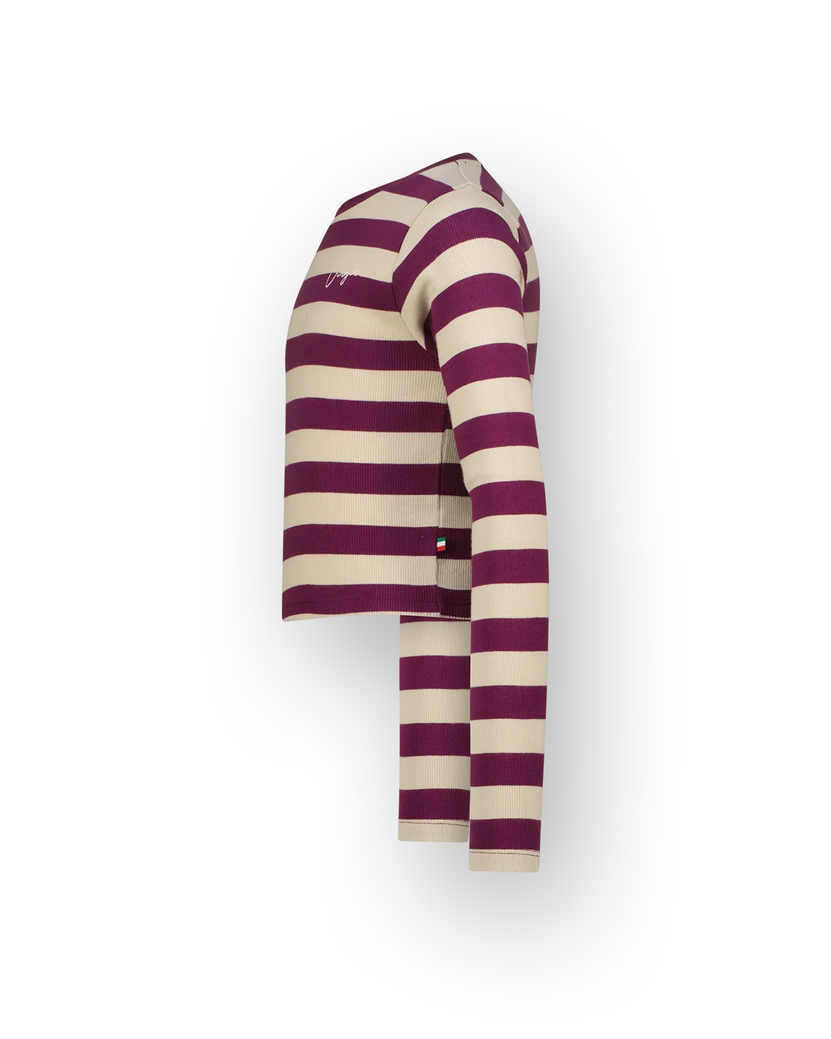 Mädchen Top G-basic-crop rib stripe | Lila