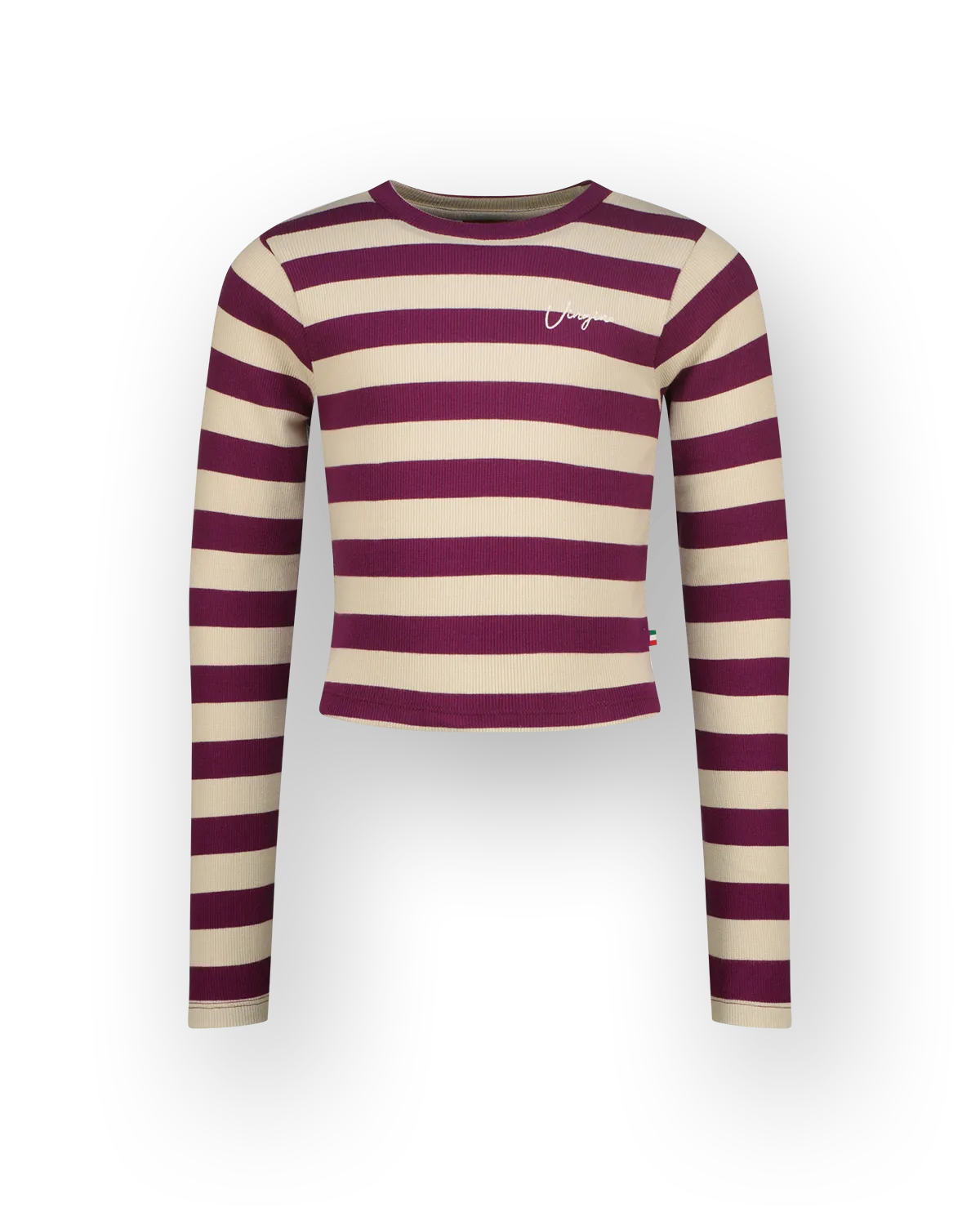 Mädchen Top G-basic-crop rib stripe | Lila