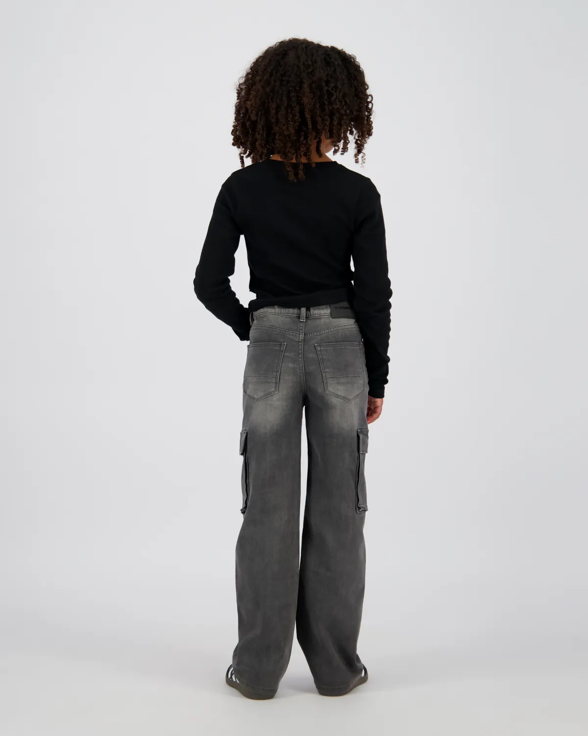 Mädchen Wide leg Jeans Coco Cargo | Schwarz