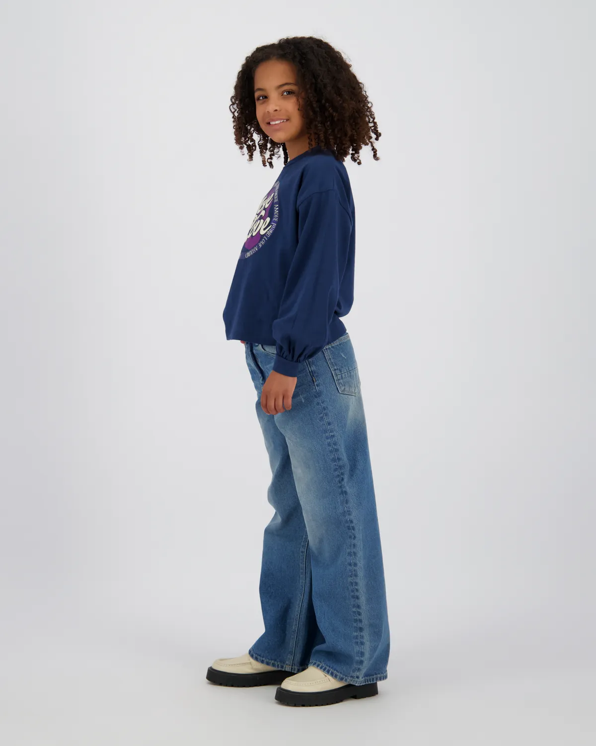 Mädchen Extra wide leg Jeans Cherry | Blau