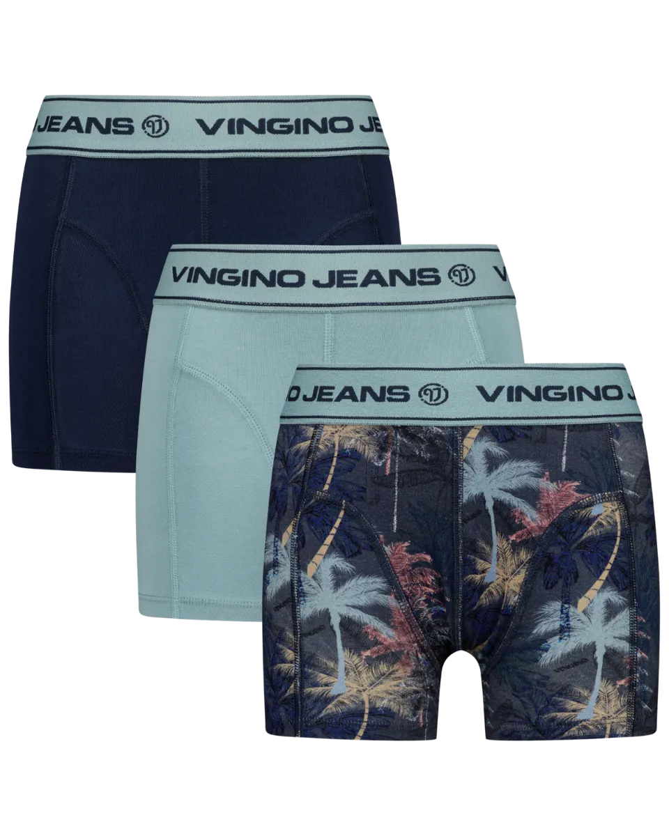 Jungen Boxer B-233-2 Palms 3 Pack | Blau