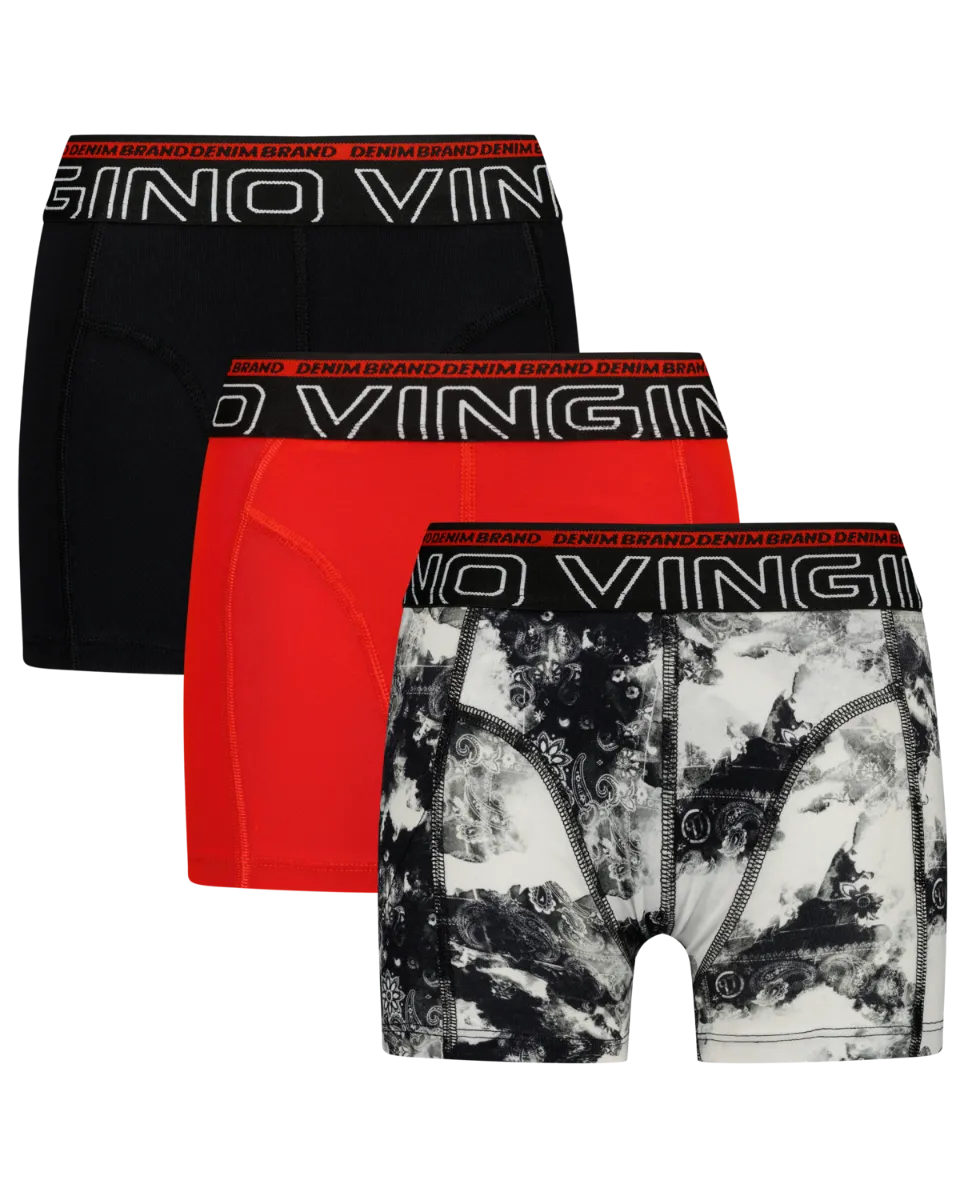 Jungen Boxer B-233-11 Bandana 3 Pack | Schwarz