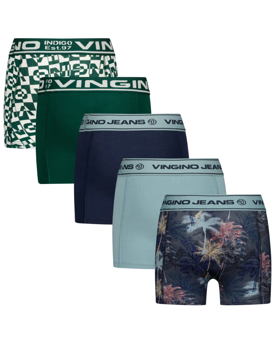 Jungen Boxer B-233-4 School Boy 5 Pack | Blau