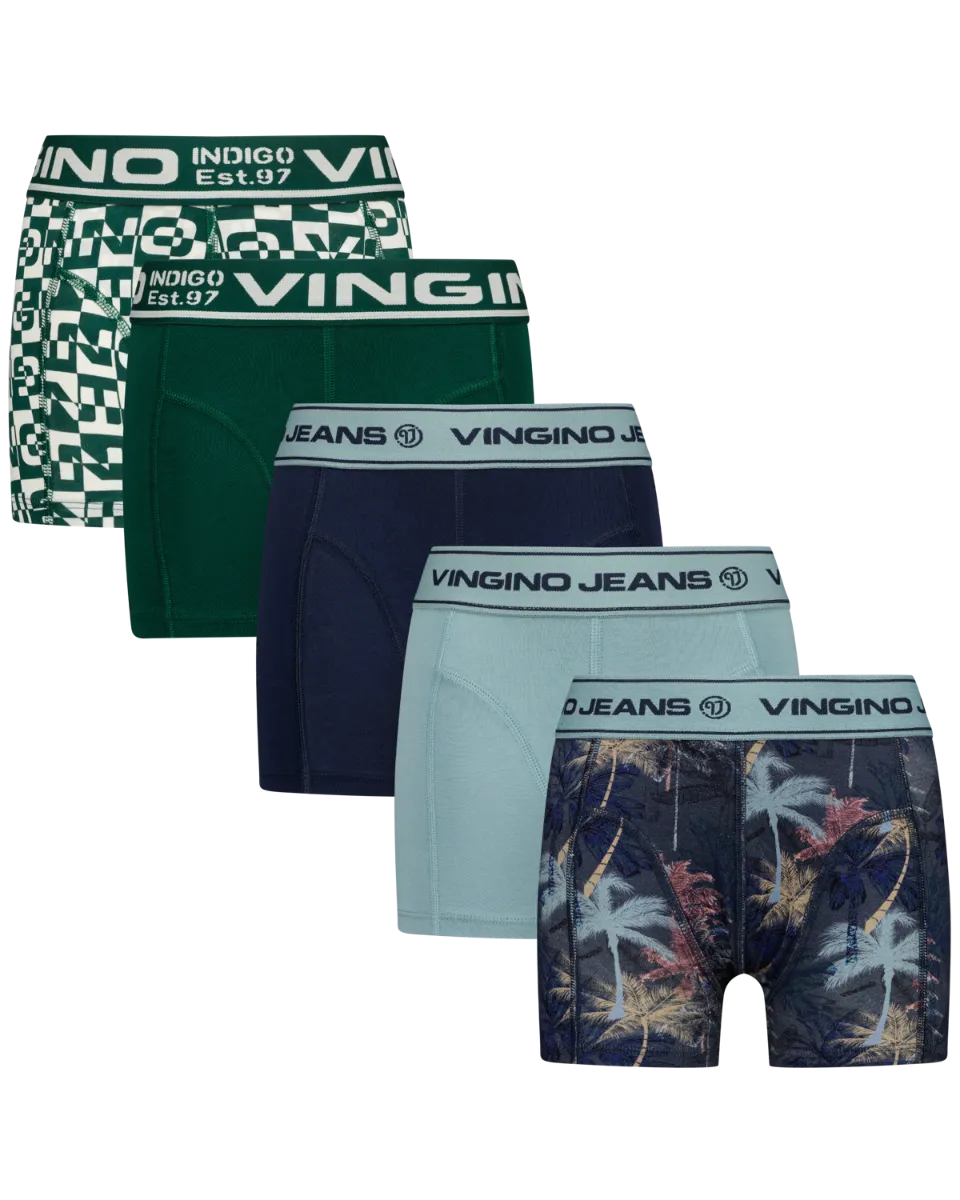 Jungen Boxer B-233-4 School Boy 5 Pack | Blau