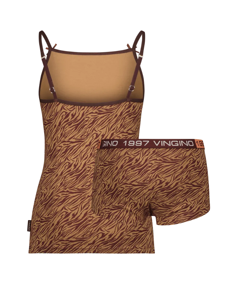 Mädchen G-243 Zebra singlet set | Braun