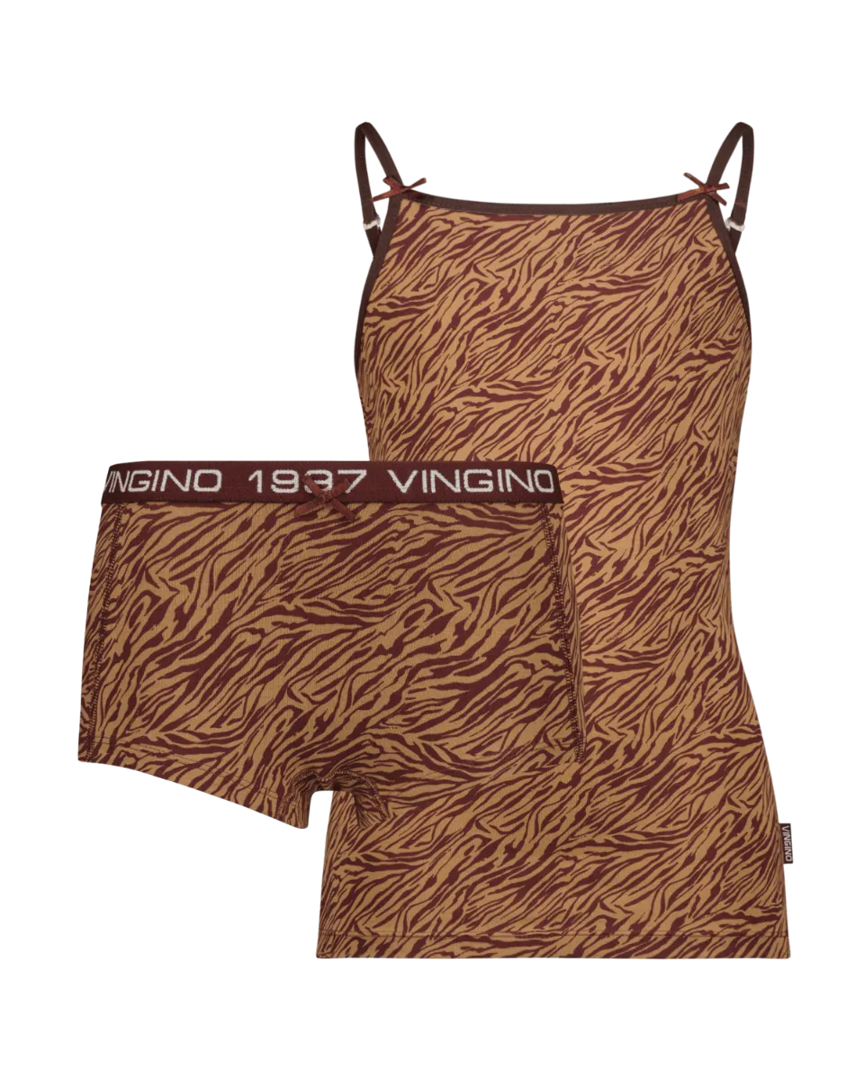 Mädchen G-243 Zebra singlet set | Braun