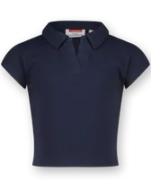 Top G-Basic-Crop Rib Polo