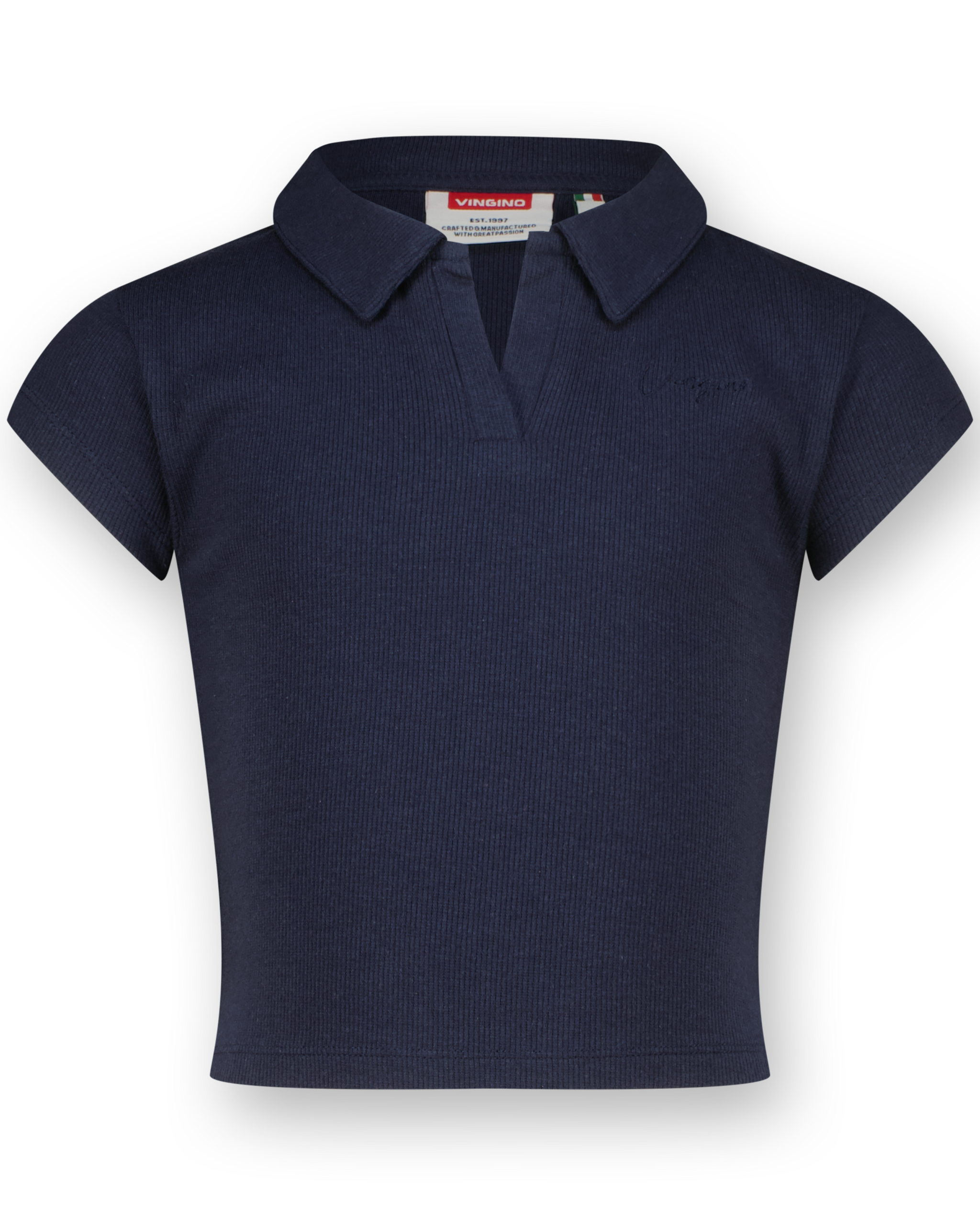 Top G-Basic-Crop Rib Polo