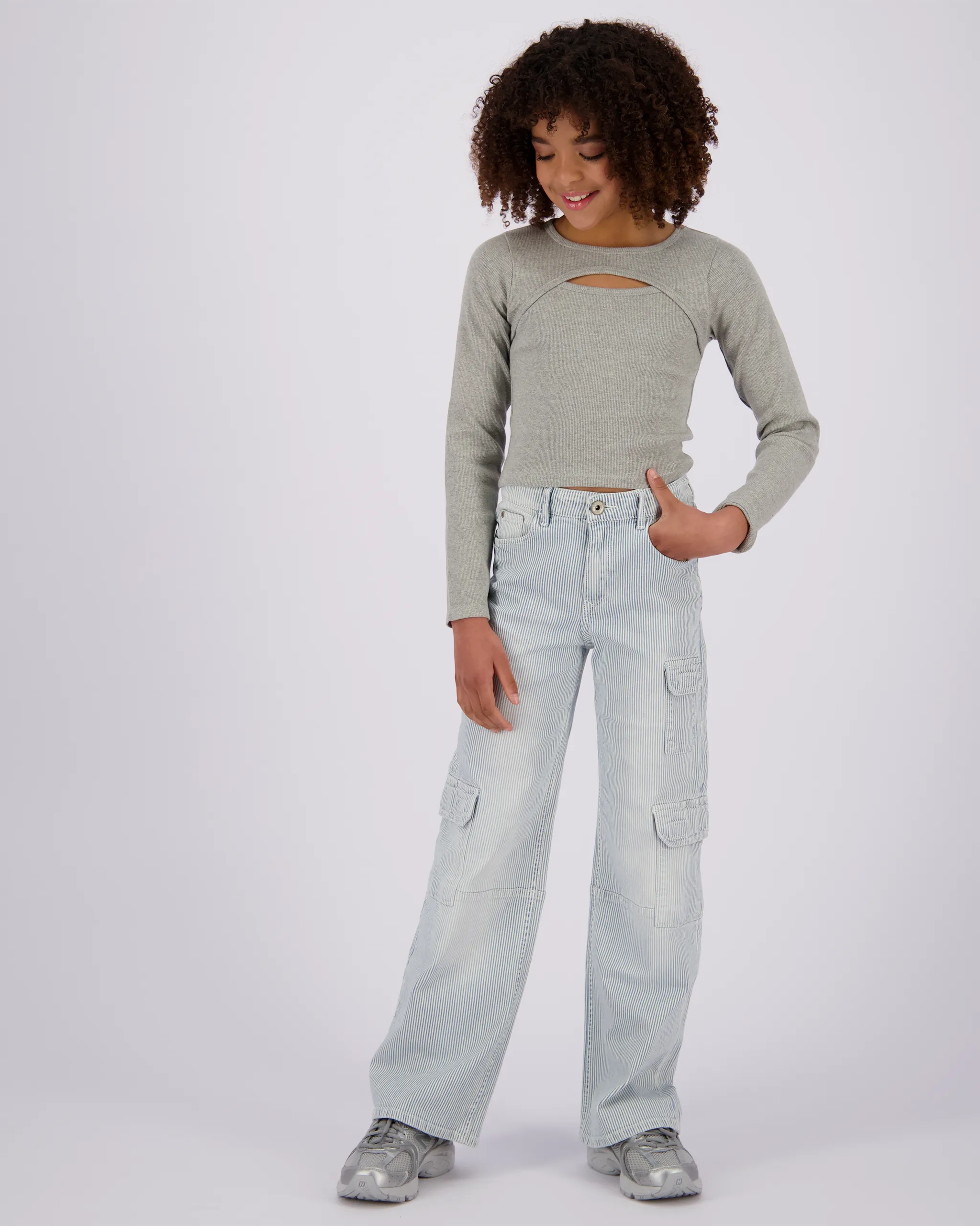 Mädchen T-shirt G-basic-rib Detail | Grau