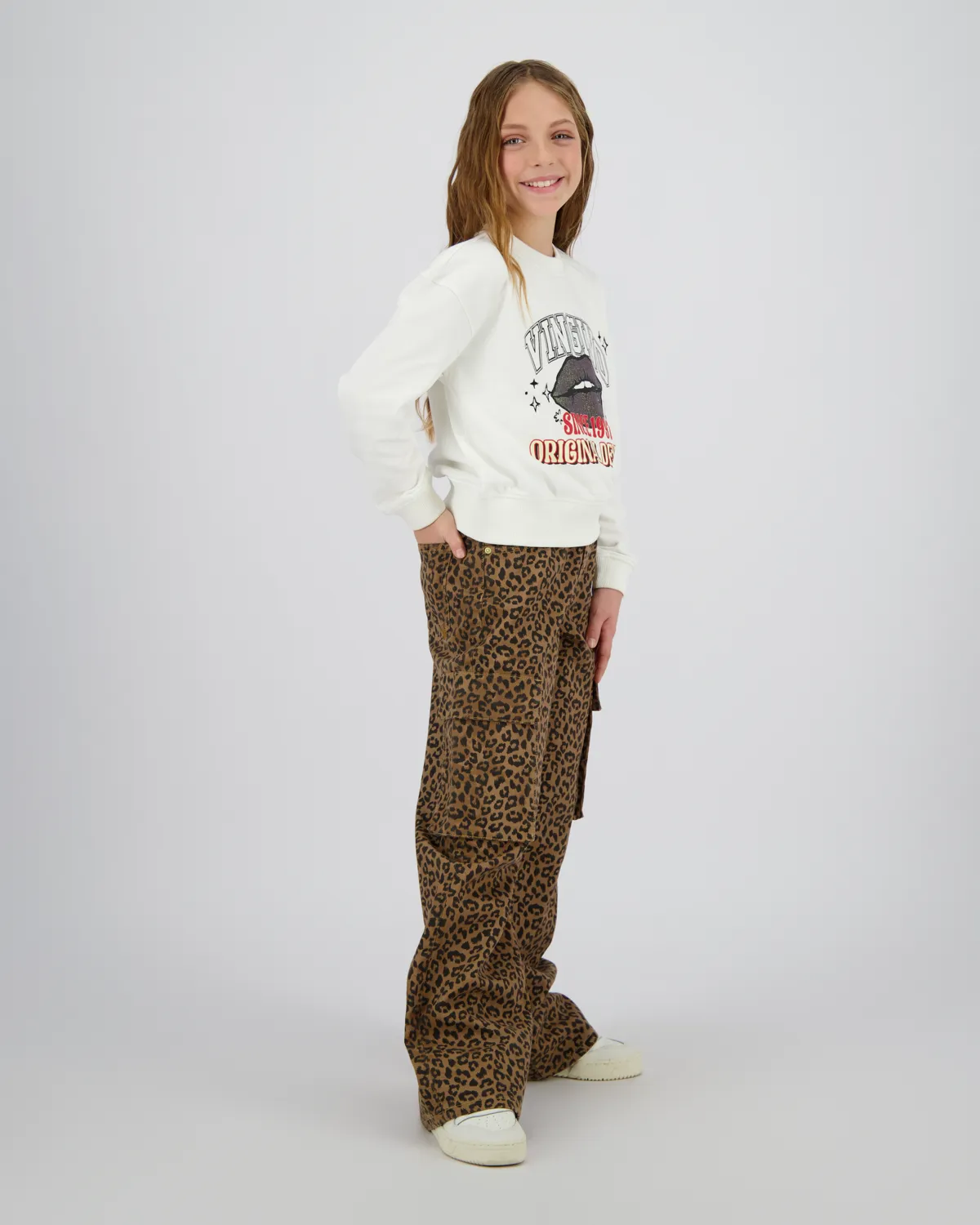 Mädchen Extra wide leg Jeans Cassie Cargo | Braun