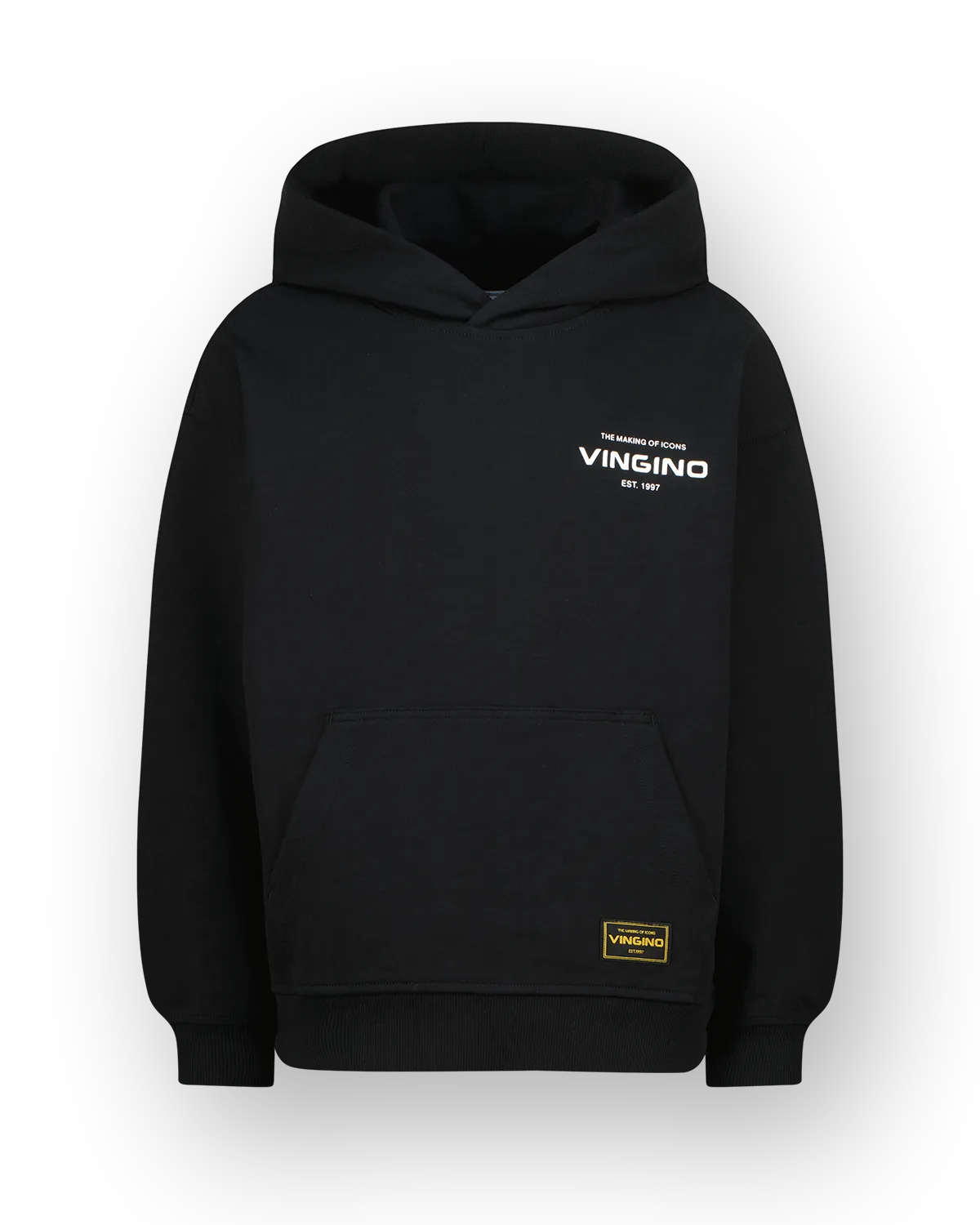 Jungen Sweater Basic-Hoody | Schwarz