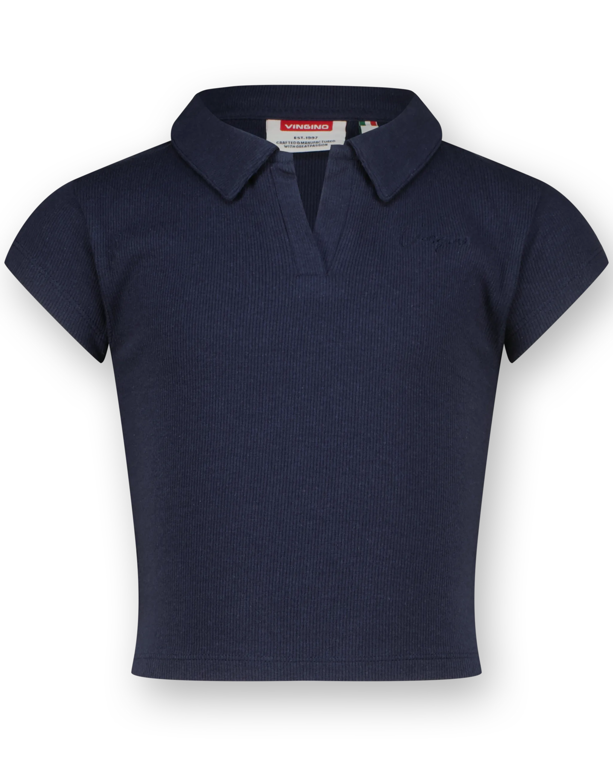 Top G-Basic-Crop Rib Polo