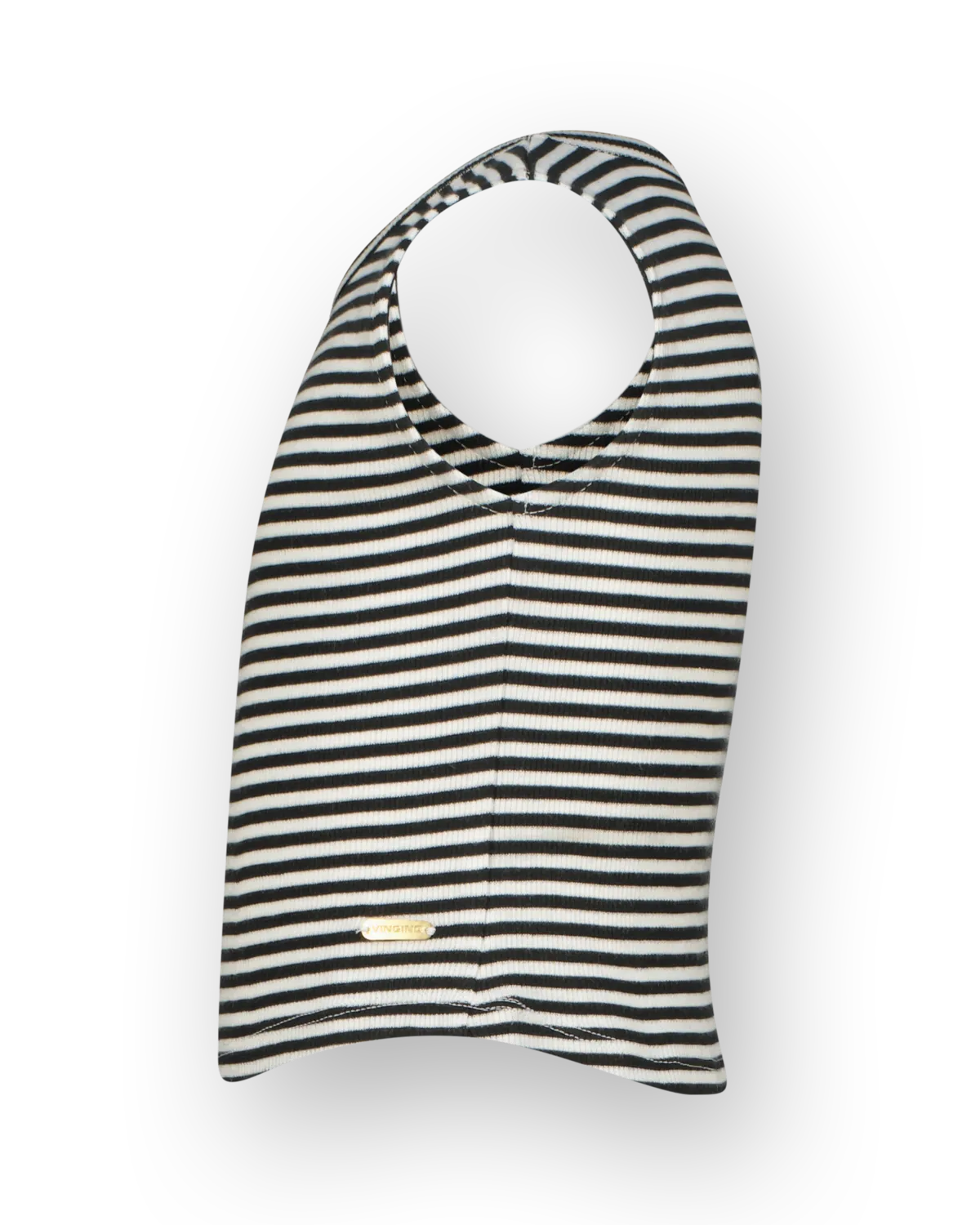 Mädchen Top Basic-Crop Rib Top Stripe | Schwarz