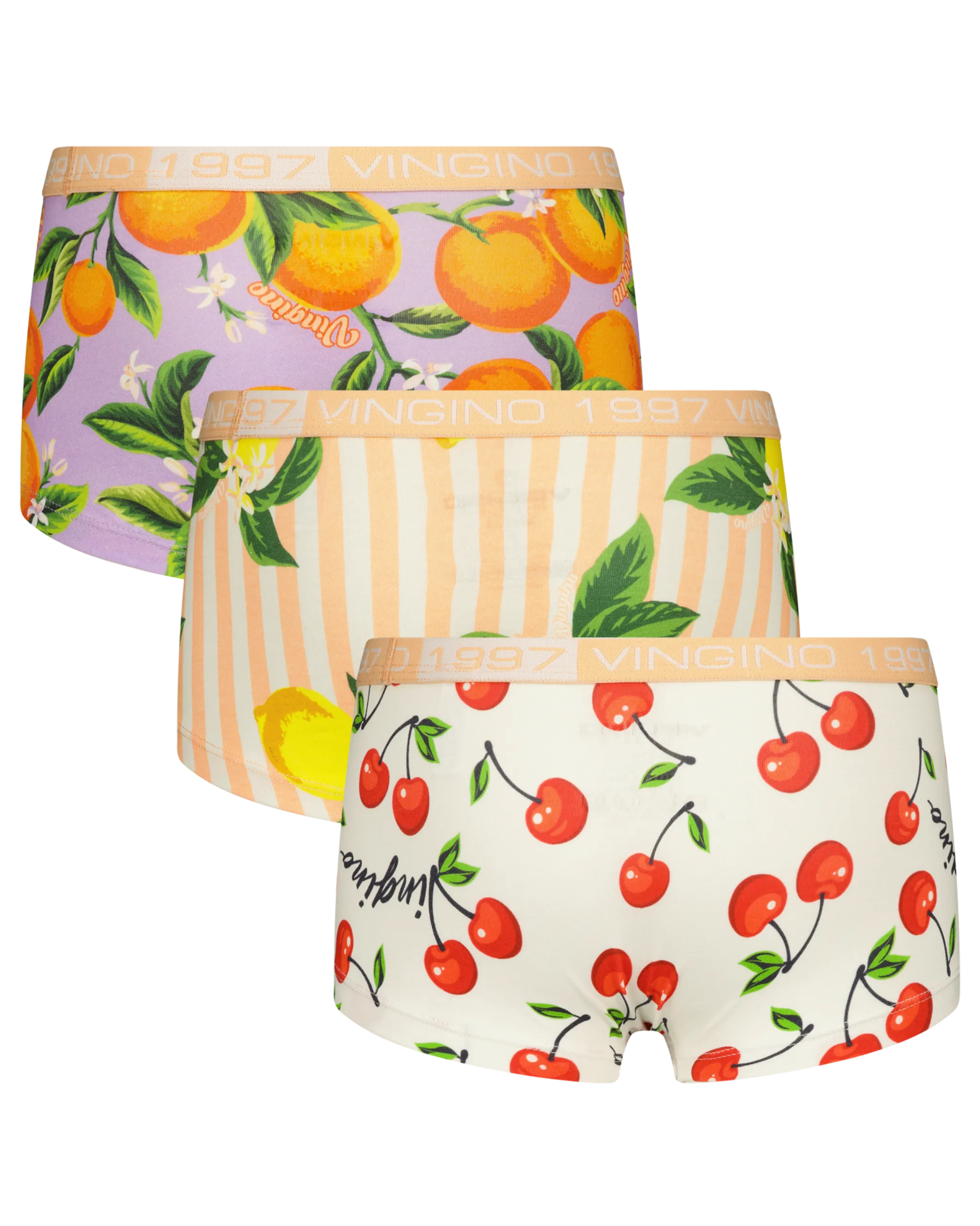 Mädchen Hipster G-241-15 Fruit 3 Pack | Rosa