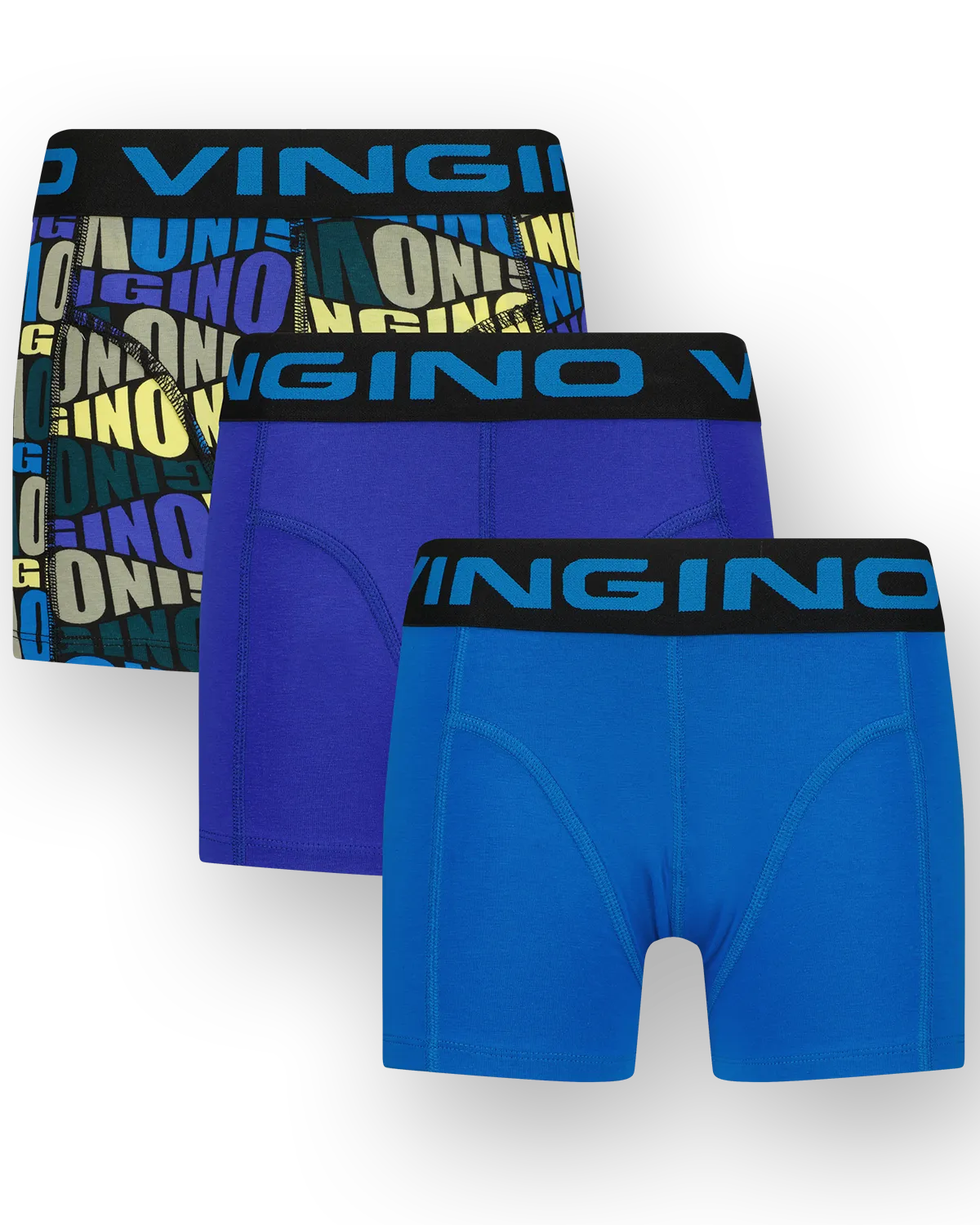 Jungen Boxer Blue text 3-pack | Blau