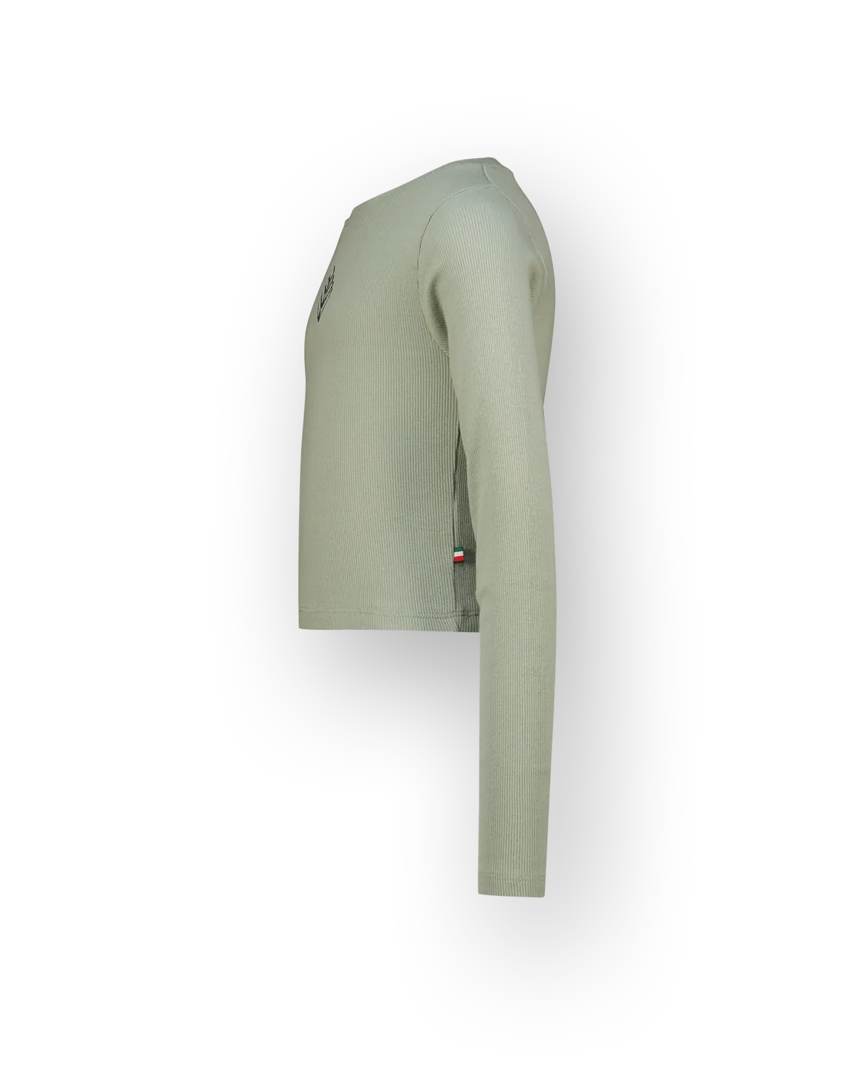 Mädchen Top G-basic-crop rib longsleeve | Grün