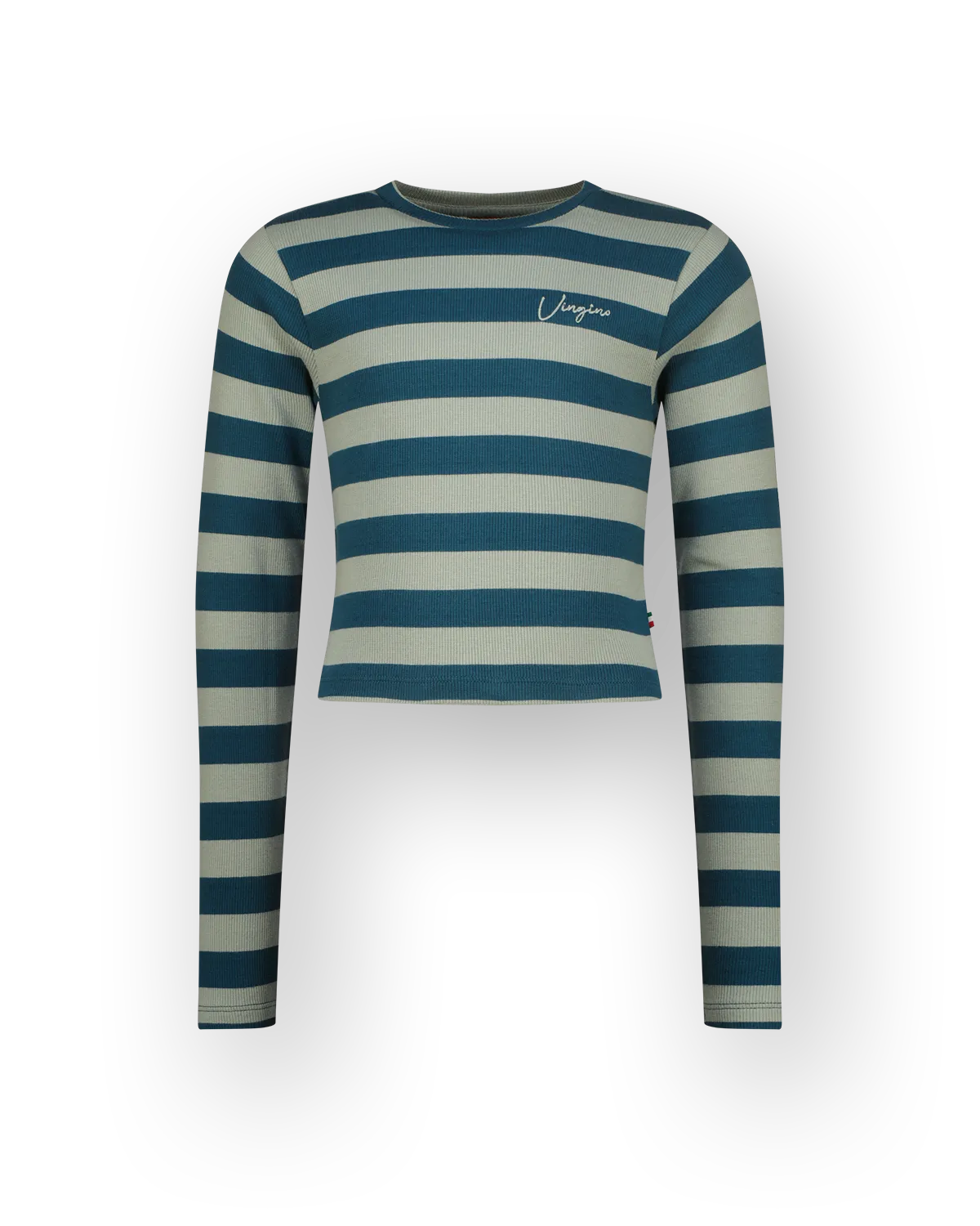 Mädchen Top G-basic-crop rib stripe | Grün