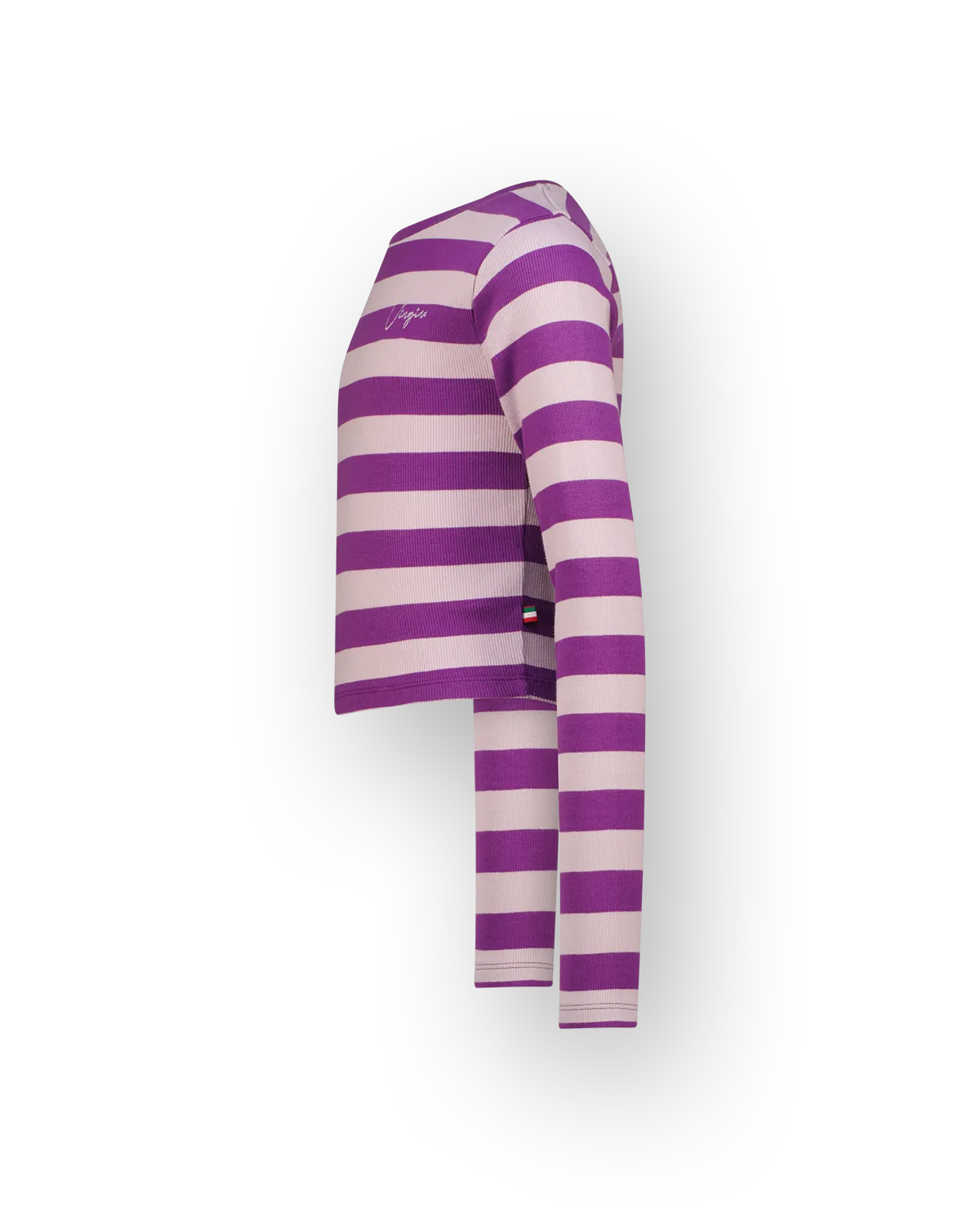 Mädchen Top G-basic-crop rib stripe | Lila