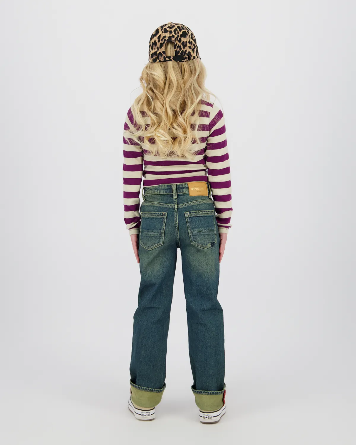 Mädchen Top G-basic-crop rib stripe | Lila