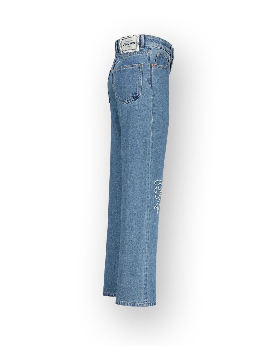 Mädchen Wide leg Jeans Cato Bow | Blau