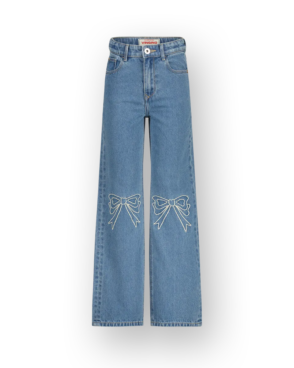 Mädchen Wide leg Jeans Cato Bow | Blau