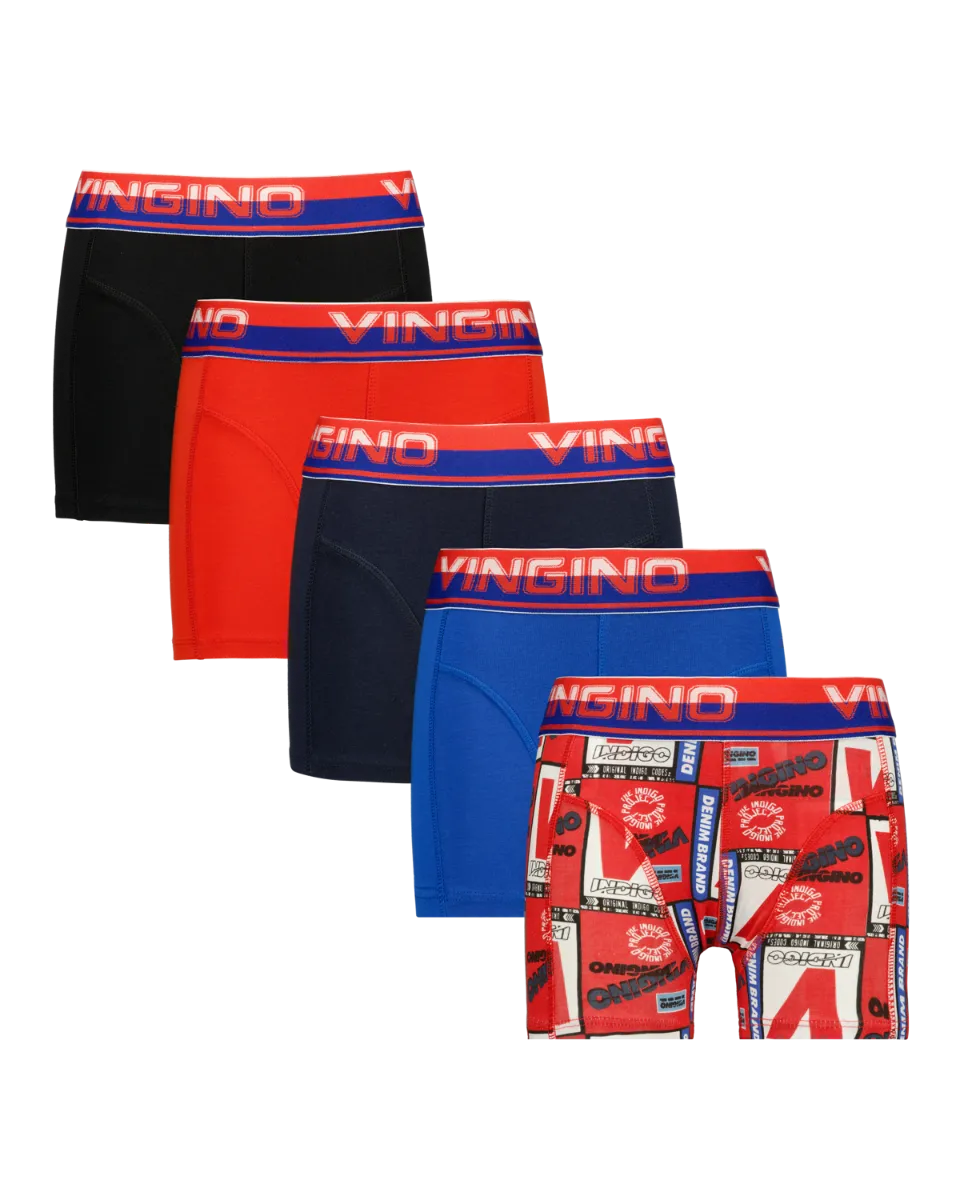 Jungen Boxer B-231-14  Athletics Team 5 Pack | Rot