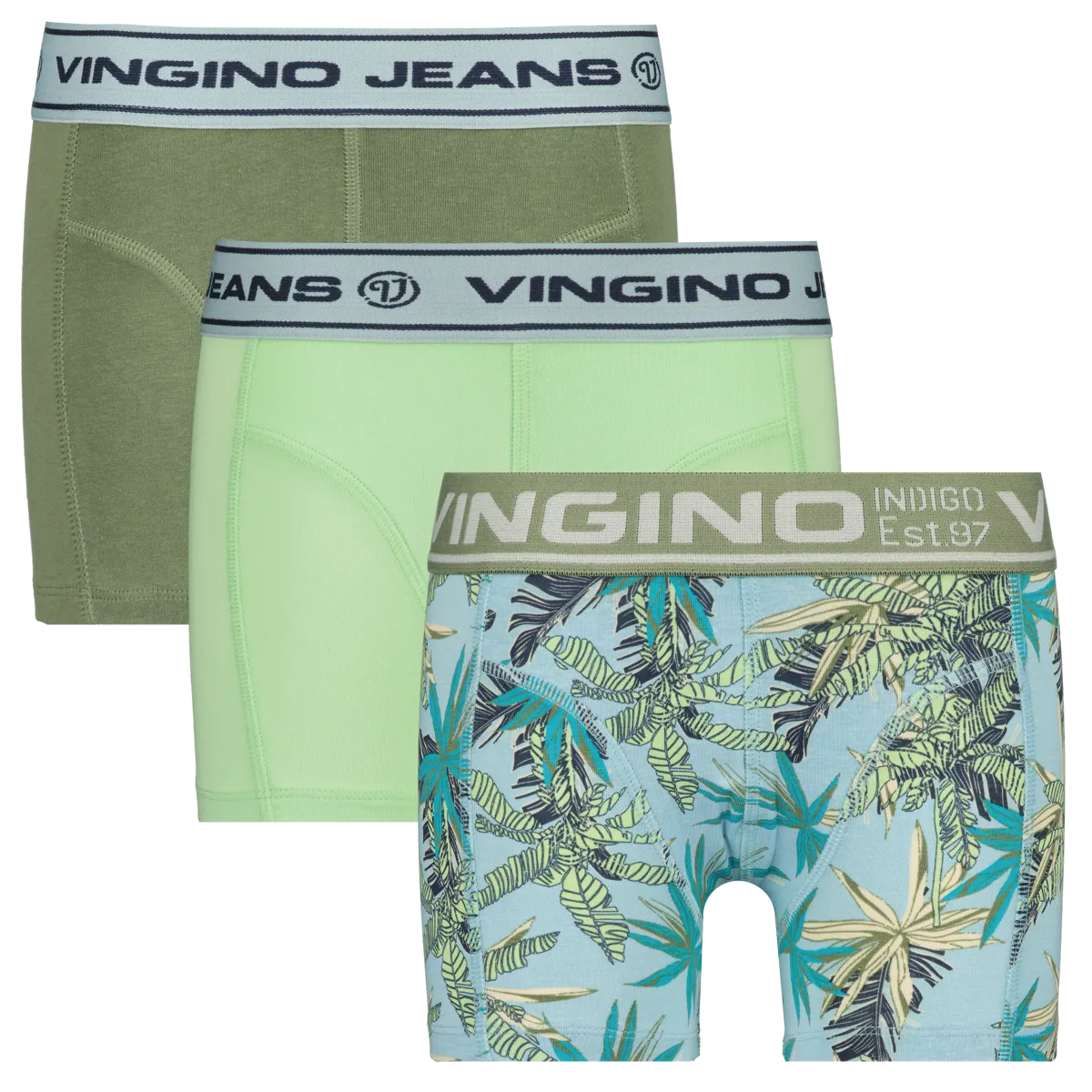 Jungen Boxer B-232-1 Soft Palm 3 Pack | Grün