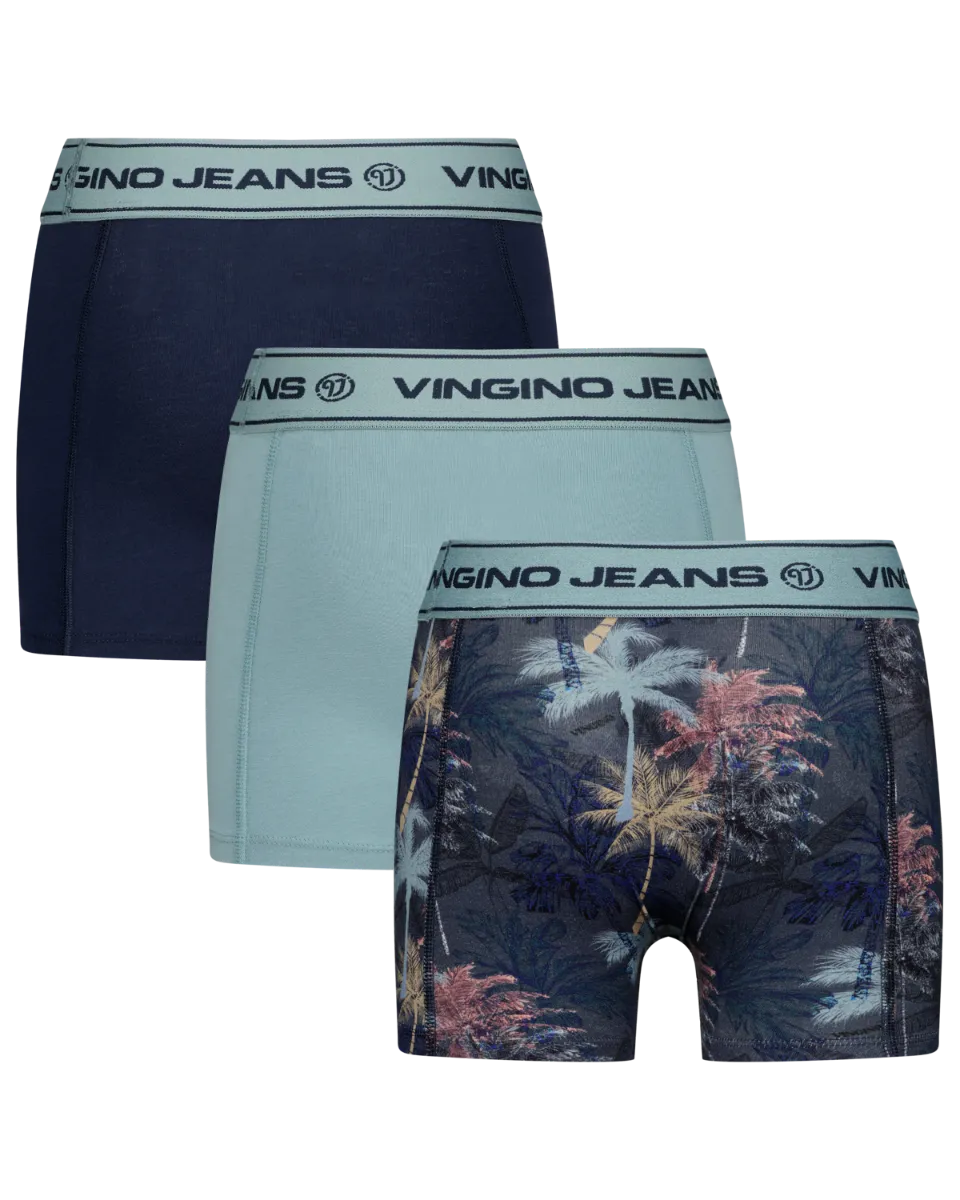 Jungen Boxer B-233-2 Palms 3 Pack | Blau