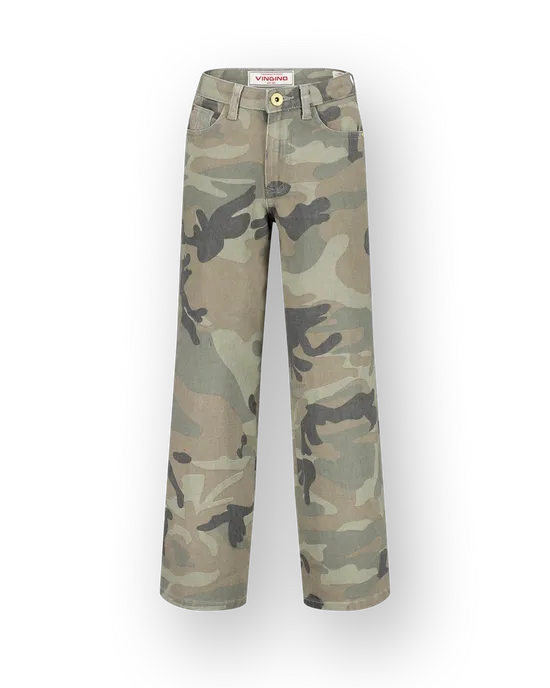 Extra wide leg Jeans Cassie Camo