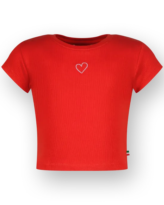 T-shirt Basic-Crop Rib Tee