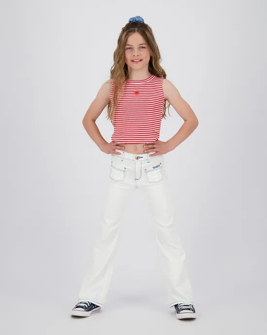 Top Basic-Crop Rib Top Stripe