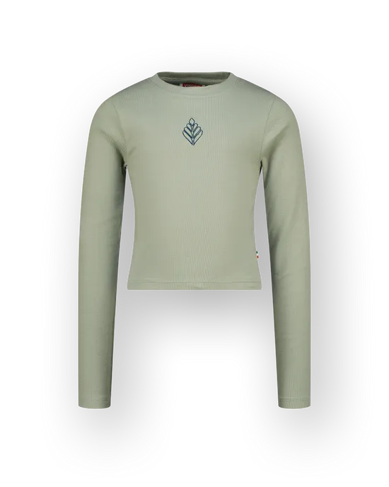 Top G-basic-crop rib longsleeve