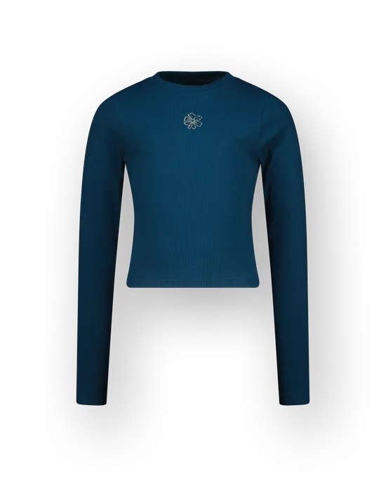 Top G-basic-crop rib longsleeve