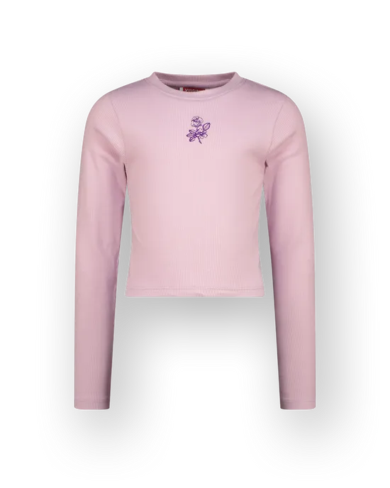 Top G-basic-crop rib longsleeve