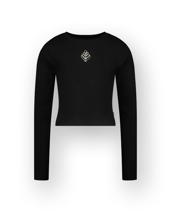Top G-basic-crop rib longsleeve