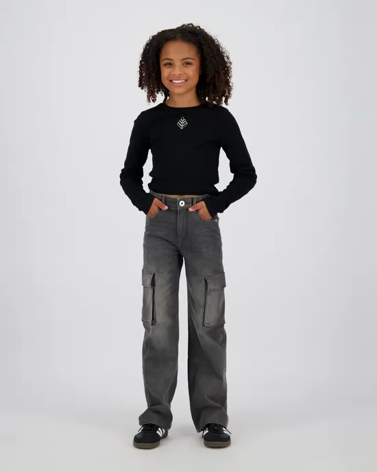 Top G-basic-crop rib longsleeve