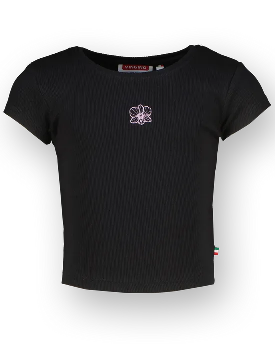 T-shirt Basic-Crop Rib Tee